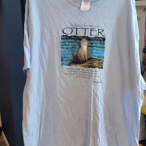 Light Blue Otter Graphic T-Shirt